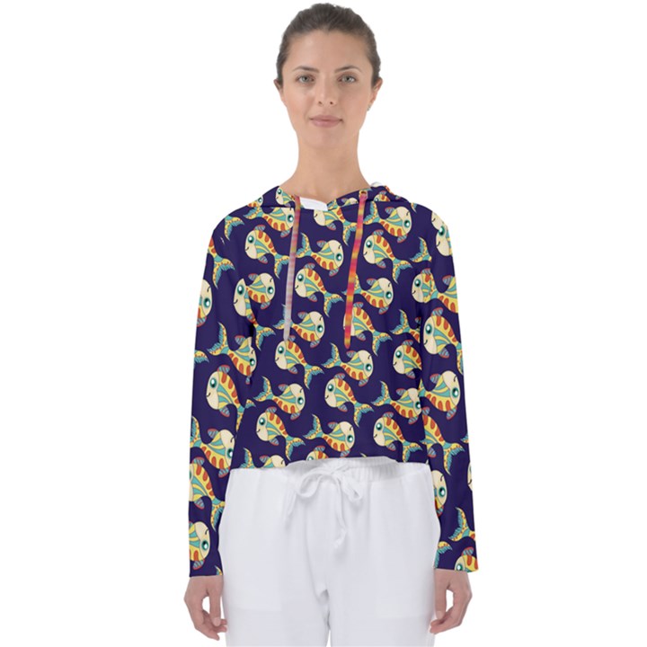 Fish Background Abstract Animal Women s Slouchy Sweat