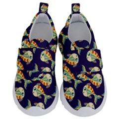 Fish Background Abstract Animal Kids  Velcro No Lace Shoes by Vaneshart