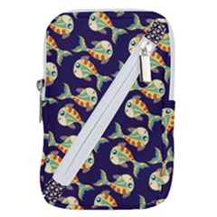 Fish Background Abstract Animal Belt Pouch Bag (large)