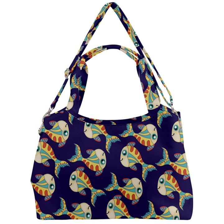 Fish Background Abstract Animal Double Compartment Shoulder Bag