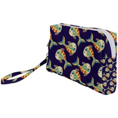 Fish Background Abstract Animal Wristlet Pouch Bag (small) by Vaneshart