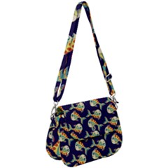 Fish Background Abstract Animal Saddle Handbag