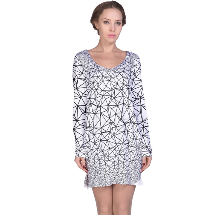 Triangle Poly Low Poly Background Long Sleeve Nightdress