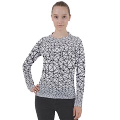 Triangle Poly Low Poly Background Women s Pique Long Sleeve Tee