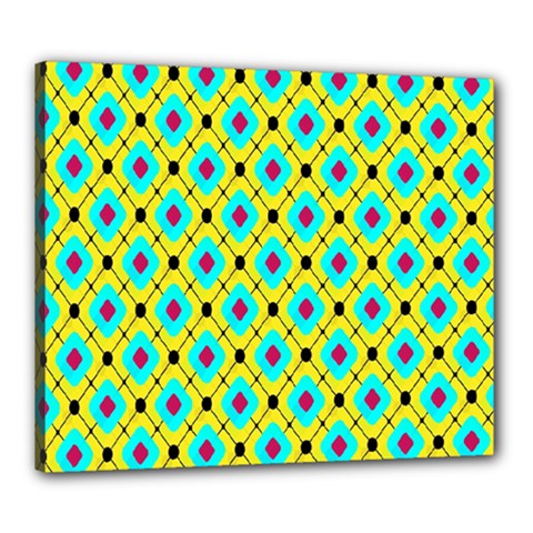 Pattern Tiles Square Design Modern Canvas 24  X 20  (stretched) by Vaneshart