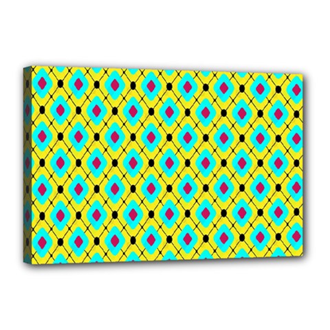 Pattern Tiles Square Design Modern Canvas 18  X 12  (stretched) by Vaneshart