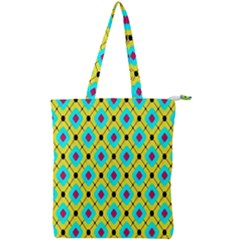 Pattern Tiles Square Design Modern Double Zip Up Tote Bag by Vaneshart