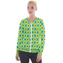 Pattern Tiles Square Design Modern Velour Zip Up Jacket View1