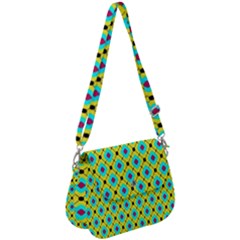 Pattern Tiles Square Design Modern Saddle Handbag