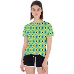 Pattern Tiles Square Design Modern Open Back Sport Tee