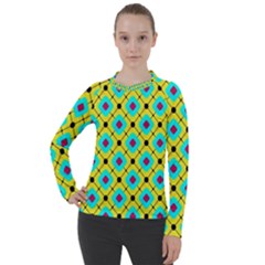 Pattern Tiles Square Design Modern Women s Pique Long Sleeve Tee