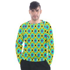 Pattern Tiles Square Design Modern Men s Long Sleeve Raglan Tee