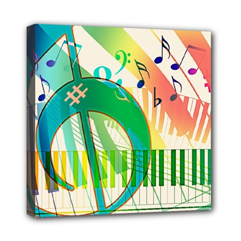 Music Piano Treble Clef Clef Mini Canvas 8  X 8  (stretched) by Vaneshart