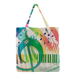 Music Piano Treble Clef Clef Grocery Tote Bag by Vaneshart