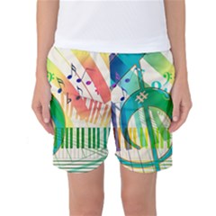 Music Piano Treble Clef Clef Women s Basketball Shorts by Vaneshart