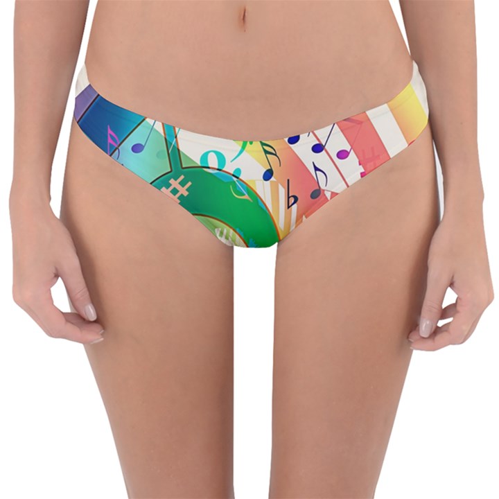 Music Piano Treble Clef Clef Reversible Hipster Bikini Bottoms