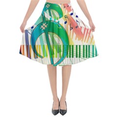 Music Piano Treble Clef Clef Flared Midi Skirt by Vaneshart