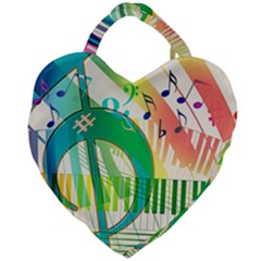 Music Piano Treble Clef Clef Giant Heart Shaped Tote by Vaneshart