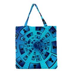 Social Media Smartphone Monitor Grocery Tote Bag by Vaneshart