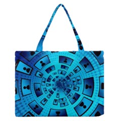 Social Media Smartphone Monitor Zipper Medium Tote Bag