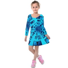 Social Media Smartphone Monitor Kids  Long Sleeve Velvet Dress by Vaneshart