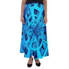 Social Media Smartphone Monitor Flared Maxi Skirt by Vaneshart