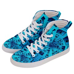 Social Media Smartphone Monitor Women s Hi-top Skate Sneakers by Vaneshart