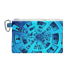 Social Media Smartphone Monitor Canvas Cosmetic Bag (medium) by Vaneshart