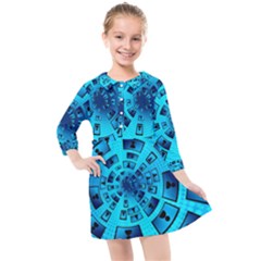 Social Media Smartphone Monitor Kids  Quarter Sleeve Shirt Dress by Vaneshart