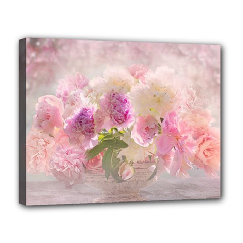 Nature Landscape Flowers Peonie Canvas 14  X 11  (stretched) by Vaneshart