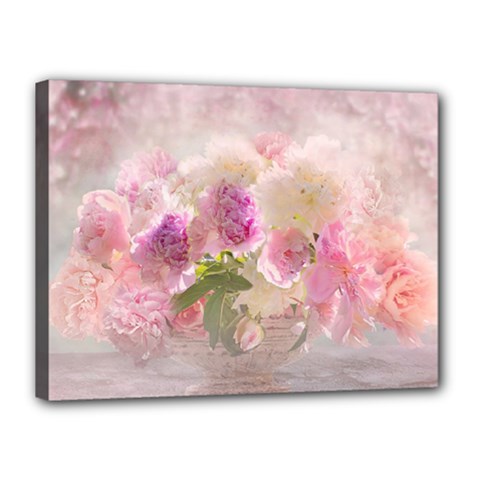 Nature Landscape Flowers Peonie Canvas 16  X 12  (stretched) by Vaneshart