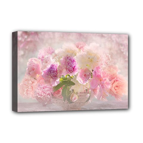 Nature Landscape Flowers Peonie Deluxe Canvas 18  X 12  (stretched) by Vaneshart