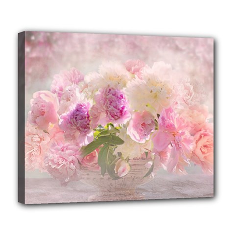 Nature Landscape Flowers Peonie Deluxe Canvas 24  X 20  (stretched) by Vaneshart