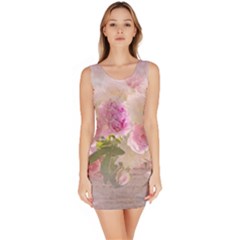 Nature Landscape Flowers Peonie Bodycon Dress by Vaneshart