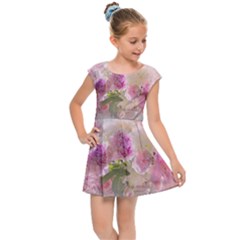 Nature Landscape Flowers Peonie Kids  Cap Sleeve Dress by Vaneshart