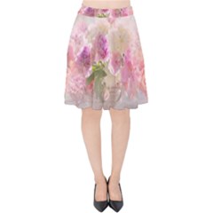 Nature Landscape Flowers Peonie Velvet High Waist Skirt by Vaneshart