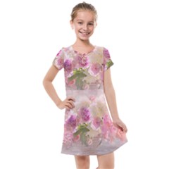 Nature Landscape Flowers Peonie Kids  Cross Web Dress by Vaneshart