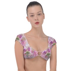 Nature Landscape Flowers Peonie Cap Sleeve Ring Bikini Top