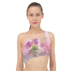 Nature Landscape Flowers Peonie Spliced Up Bikini Top 