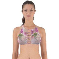 Nature Landscape Flowers Peonie Perfectly Cut Out Bikini Top