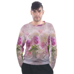 Nature Landscape Flowers Peonie Men s Long Sleeve Raglan Tee