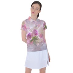 Nature Landscape Flowers Peonie Women s Polo Tee