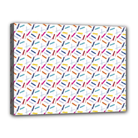 Sprinkles Flat Design Patter Food Canvas 16  X 12  (stretched) by Vaneshart