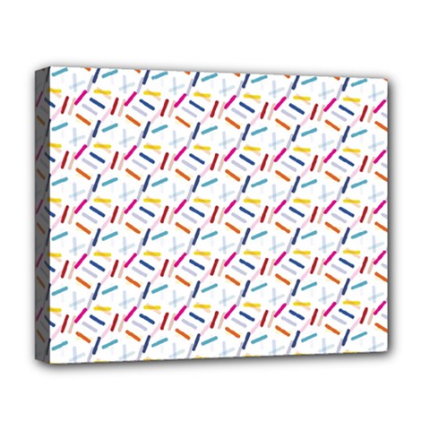 Sprinkles Flat Design Patter Food Deluxe Canvas 20  X 16  (stretched) by Vaneshart