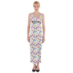 Sprinkles Flat Design Patter Food Fitted Maxi Dress by Vaneshart