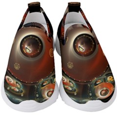 Pattern Background Swinging Design Kids  Slip On Sneakers by Vaneshart