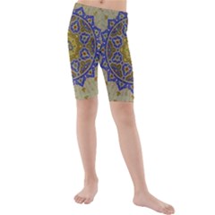 Image Star Pattern Mosque Tashkent Kids  Mid Length Swim Shorts by Vaneshart