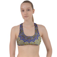 Image Star Pattern Mosque Tashkent Criss Cross Racerback Sports Bra by Vaneshart