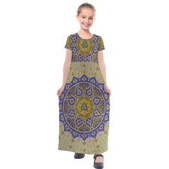 Image Star Pattern Mosque Tashkent Kids  Short Sleeve Maxi Dress by Vaneshart