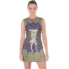 Image Star Pattern Mosque Tashkent Lace Up Front Bodycon Dress